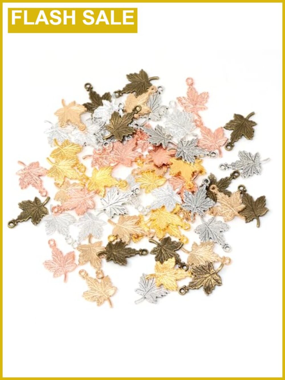 60PC Vintage Alloy Maple Leaf Charms Pendant for DIY Jewelry Crafts